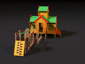 childrens game complex russian hut Model 3D