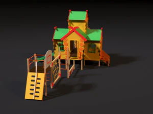 childrens game complex russian hut 3D Model