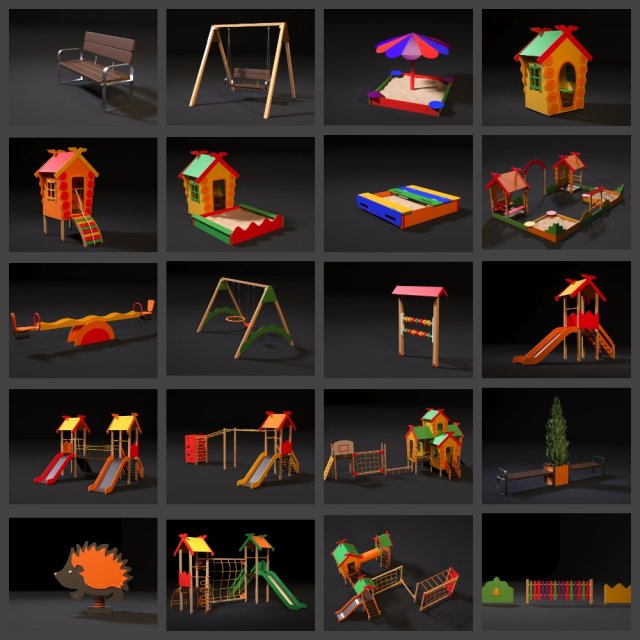 playground 3D Модель .c4d .max .obj .3ds .fbx .stl .blend 