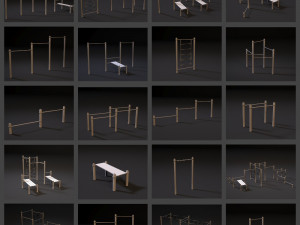 workout playground set 3D 模型