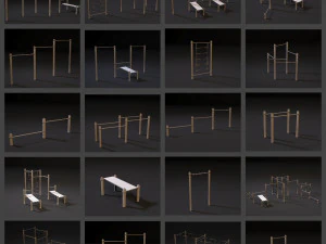 workout playground set 3D Model