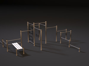 workout playground set 3D 模型