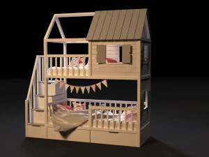 baby bed 1 3D Model
