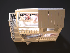 baby bed 1 3D Model