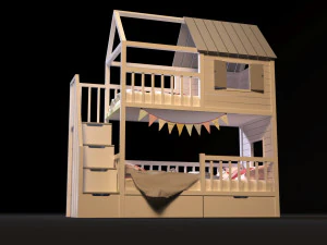 baby bed 1 3D Model
