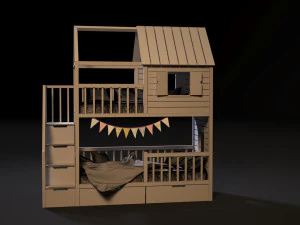 baby bed 1 3D Model