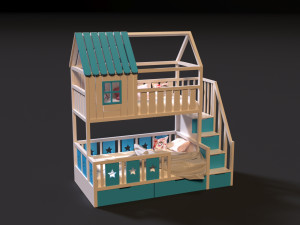 baby bed 4 3D Model