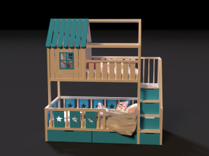 baby bed 4 3D Model