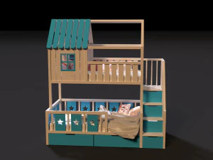 baby bed 4 3D Model