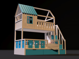 baby bed 4 3D Model