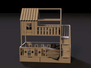 baby bed 4 3D Model