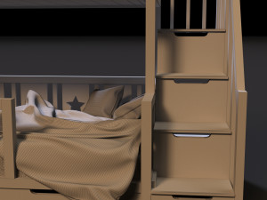 baby bed 4 3D Model