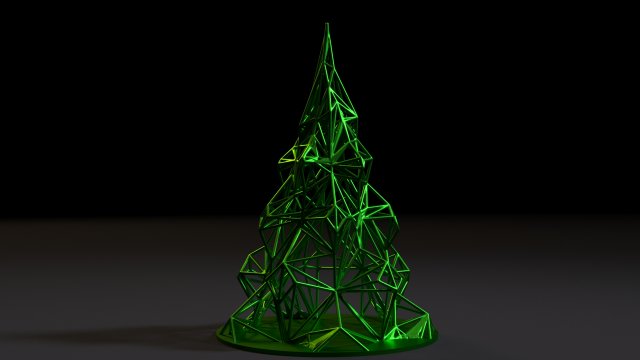 christmas tree voronoi christmas decoration Model Cetak 3D .c4d .max .obj .3ds .fbx .stl .blend 