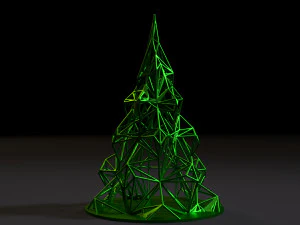christmas tree voronoi christmas decoration 3D Print Model