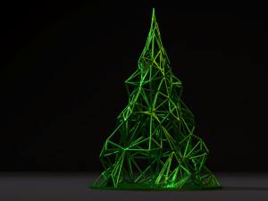 christmas tree voronoi christmas decoration Model Cetak 3D