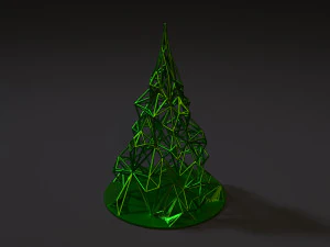christmas tree voronoi christmas decoration 3D Print Model