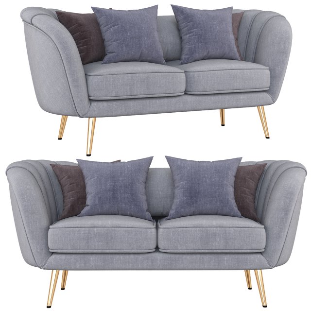 deals on alexandrea velvet flared arm loveseat Modèle 3D .c4d .max .obj .3ds .fbx .stl .blend