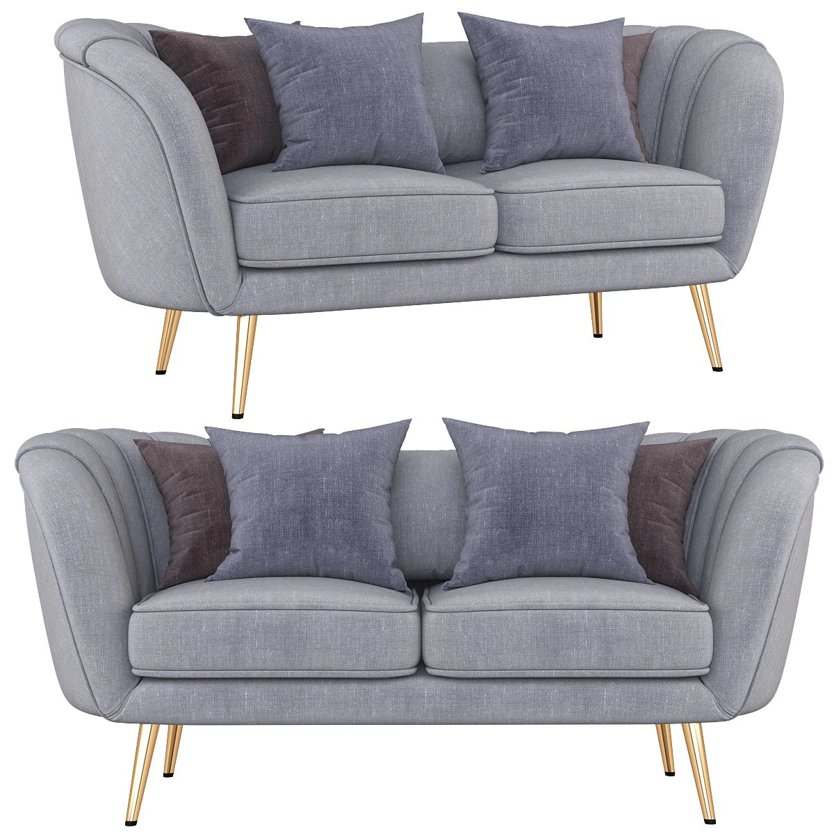 deals on alexandrea velvet flared arm loveseat 3D Model .c4d .max .obj .3ds .fbx .stl .blend 