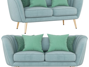 deals on alexandrea velvet flared arm loveseat Modèle 3D