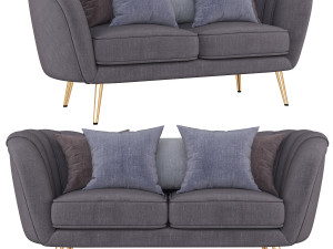 deals on alexandrea velvet flared arm loveseat Modèle 3D