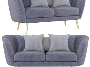 deals on alexandrea velvet flared arm loveseat Modèle 3D