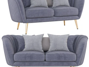 deals on alexandrea velvet flared arm loveseat 3D Model
