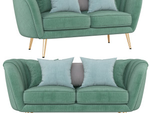 deals on alexandrea velvet flared arm loveseat Modèle 3D