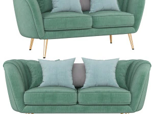 deals on alexandrea velvet flared arm loveseat 3D Model