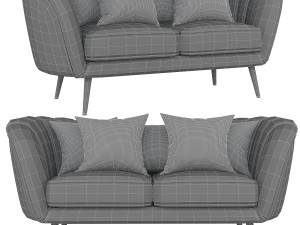 deals on alexandrea velvet flared arm loveseat Modèle 3D