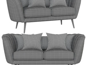 deals on alexandrea velvet flared arm loveseat 3D Model