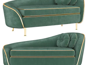 Купер 2-местный диван глубокий 3D Модель