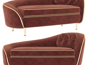 kooper 2 seater sofa deep 3D Model