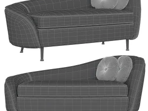 kooper 2 seater sofa deep 3D Model