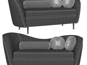 kooper 2 seater sofa deep Model 3D