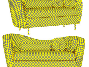kooper 2 seater sofa deep Model 3D