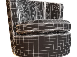 chita oversized swivel chair 3D 模型