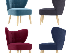 fitz chair wool light grey dark mobile 3D-Modell