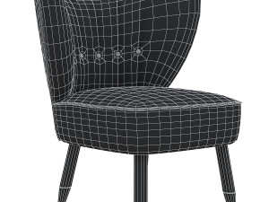fitz chair wool light grey dark mobile Model 3D