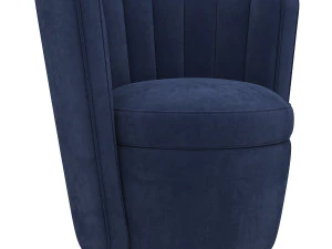 karbowany, dekoracyjny fotel wannowy Linley Model 3D