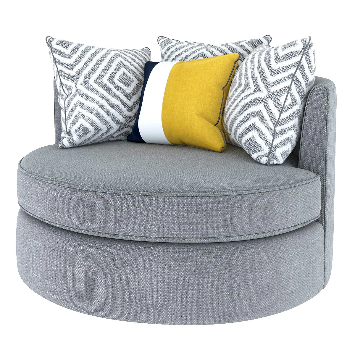 grey swivel accent chair-373-c 3D Model .c4d .max .obj .3ds .fbx .stl .blend
