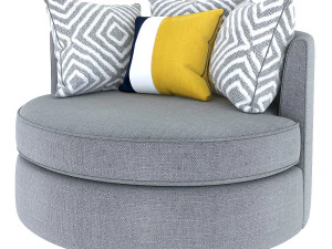 sedia girevole grigia-373-c Modello 3D