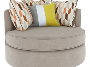 grey swivel accent chair-373-c Modelo 3D