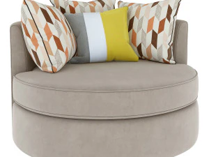 grey swivel accent chair-373-c 3D Model