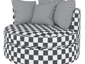 grey swivel accent chair-373-c Modelo 3D