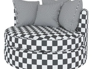 grey swivel accent chair-373-c 3D Model