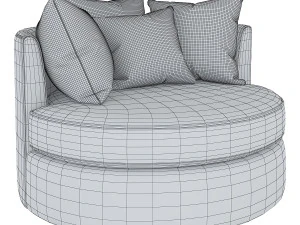grey swivel accent chair-373-c 3D Model