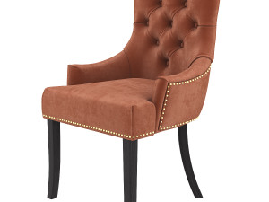 hella gron velour stol med sorte ben 3Dモデル