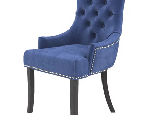 hella gron velour stol med sorte ben 3D Model