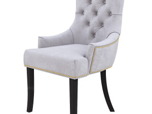 hella gron velour stol med sorte ben 3Dモデル