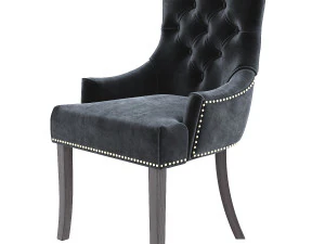 hella gron velour stol med sorte ben 3D Model